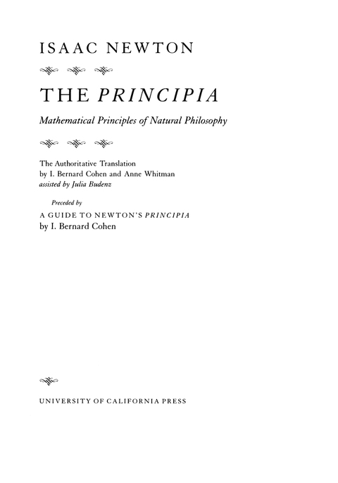 The Principia: The Authoritative Translation and Guide